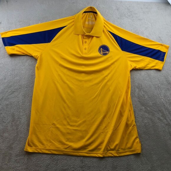 Golden State Warriors Fanatics Mens Polo Shirt Size XL Basketball Jersey Yellow - Picture 6 of 7